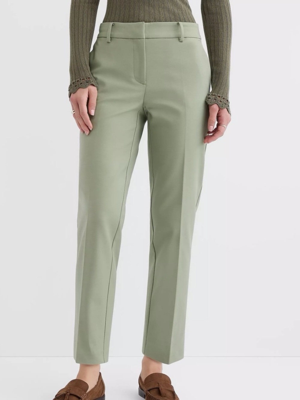 LOFT Sage Green Riviera Slim Pant